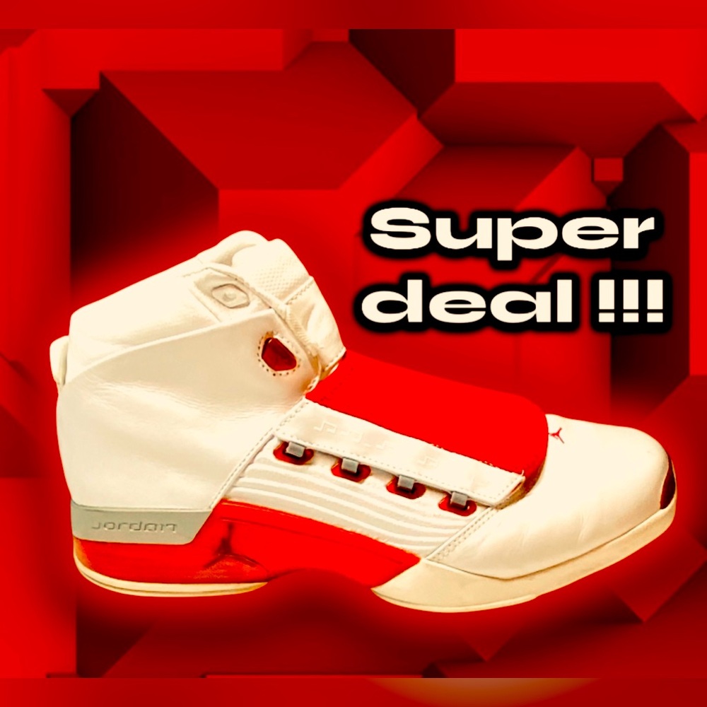 NIKE JORDAN 17 OG WHITE VARSITY RED SZ. 11 US 2002